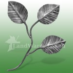 Rosenzweig mit 3 Blättern - Stahlblech, Stahldraht - in 2 Größen